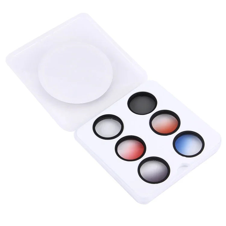 Filtre d'objectif professionnel JUNESTAR 6 en 1 34 mm (CPL + UV + Rouge dégradé + Orange dégradé + Bleu dégradé + Gris dégradé) pour DJI Phantom 3 et 4
