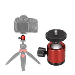 Mini rotule panoramique en métal, rotation à 360 degrés, pour appareils photo reflex numériques et numériques, rouge, noir, bleu