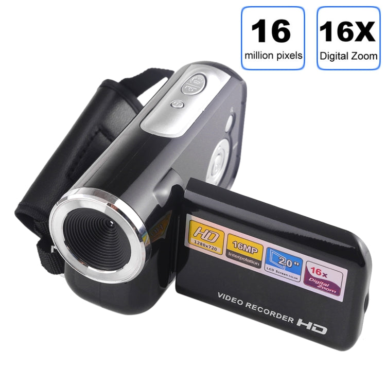 Caméra vidéo numérique HD 1280x720P avec zoom numérique 16X, 16,0 MP et écran LCD 2,0 pouces