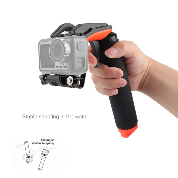 Déclencheur + poignée flottante, bâton de plongée avec dragonne anti-perte réglable, vis et clé pour DJI Osmo Action, déclencheur + poignée