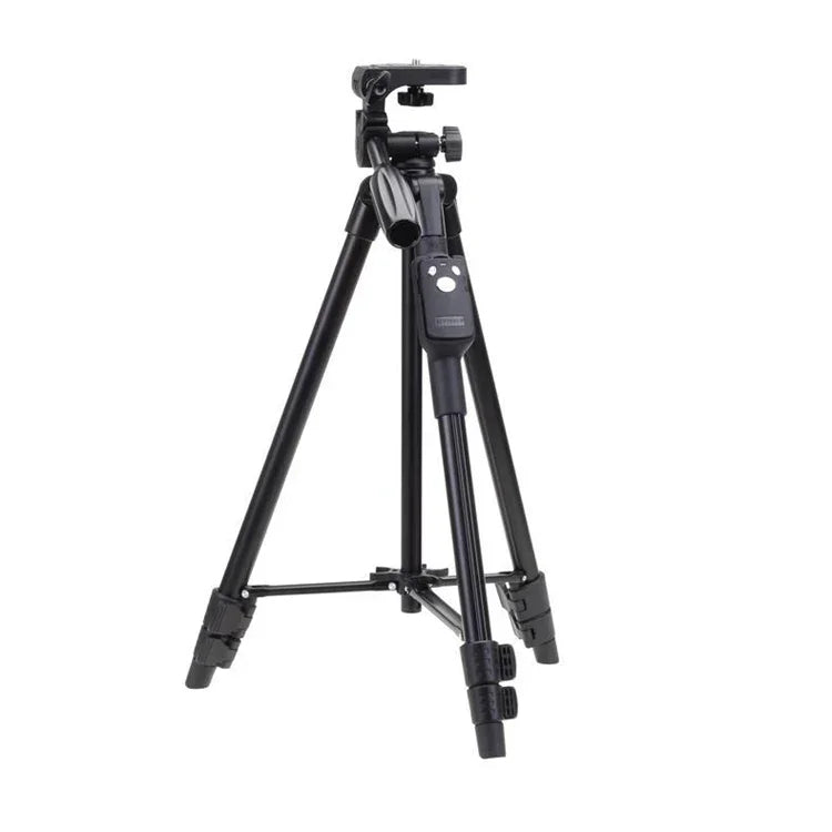 Trépied YUNTENG VCT-5208RM en alliage d'aluminium et de magnésium avec télécommande Bluetooth, rotule et pince pour téléphone, compatible avec appareils photo reflex et smartphones, hauteur : 125 cm, VCT-5208