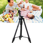 Trépied YUNTENG VCT-5208RM en alliage d'aluminium et de magnésium avec télécommande Bluetooth, rotule et pince pour téléphone, compatible avec appareils photo reflex et smartphones, hauteur : 125 cm, VCT-5208