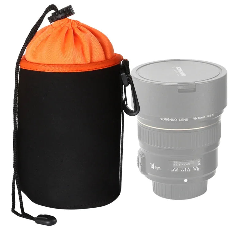 Étui pour objectif reflex, pochette pour objectif unique, étui de protection étanche avec doublure en velours épais, diamètre : 10 cm, hauteur : 14 cm.