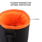 Étui pour objectif reflex, pochette pour objectif unique, étui de protection étanche avec doublure en velours épais, diamètre : 10 cm, hauteur : 14 cm.