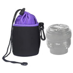 Étui pour objectif reflex, pochette pour objectif unique, étui de protection étanche avec intérieur en velours épais, diamètre : 8,5 cm, hauteur : 10 cm