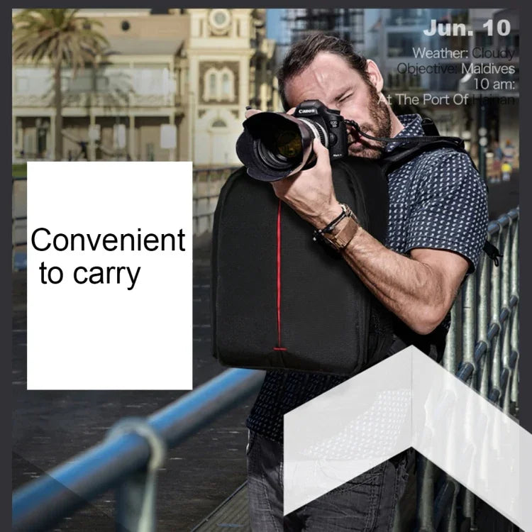 DL-B028 Sac à dos de sport portable décontracté, étanche et anti-rayures, sac pour appareil photo reflex numérique, sac pour téléphone, compatible GoPro, SJCAM, Nikon, Canon, Xiaomi Xiaoyi YI, iPad, Apple, Samsung, Huawei, Dimensions : 27.5 * 12.5 * 34 cm