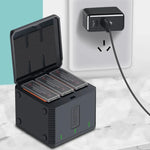 Boîtier de charge triple batterie USB RUIGPRO avec indicateur LED pour DJI OSMO Action 1