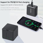 Boîtier de charge triple batterie USB RUIGPRO avec indicateur LED pour DJI OSMO Action 1