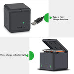 Boîtier de charge triple batterie USB RUIGPRO avec indicateur LED pour DJI OSMO Action 1