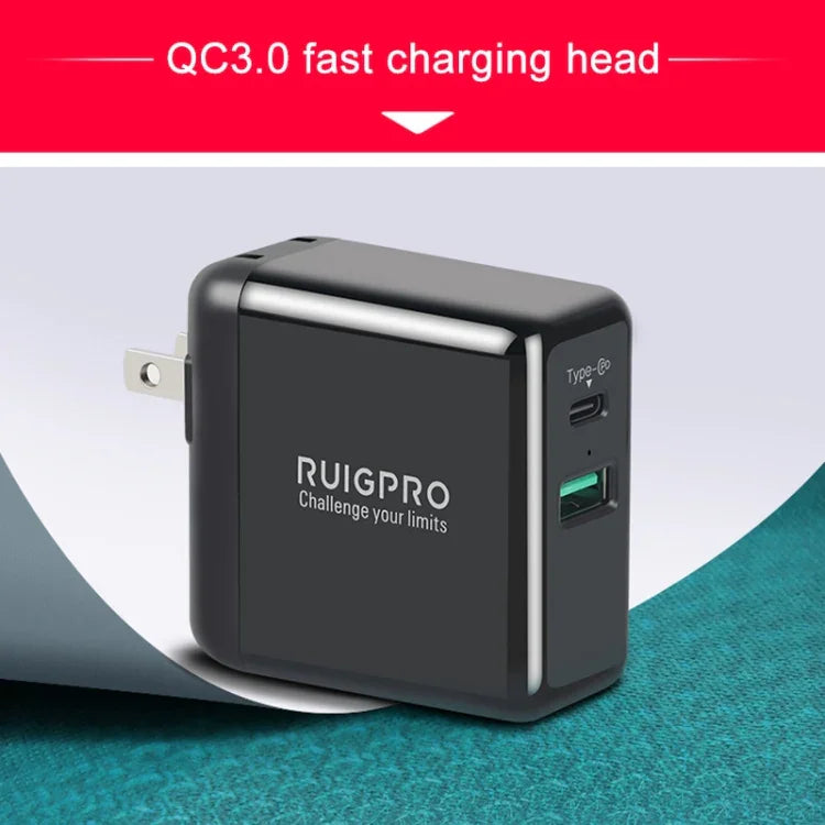 Boîtier de charge triple batterie USB RUIGPRO avec indicateur LED pour DJI OSMO Action 1