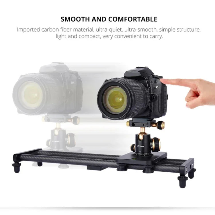 Rail de guidage en fibre de carbone YELANGU L40T 40 cm pour appareils photo reflex/caméras vidéo, L40T 40 cm