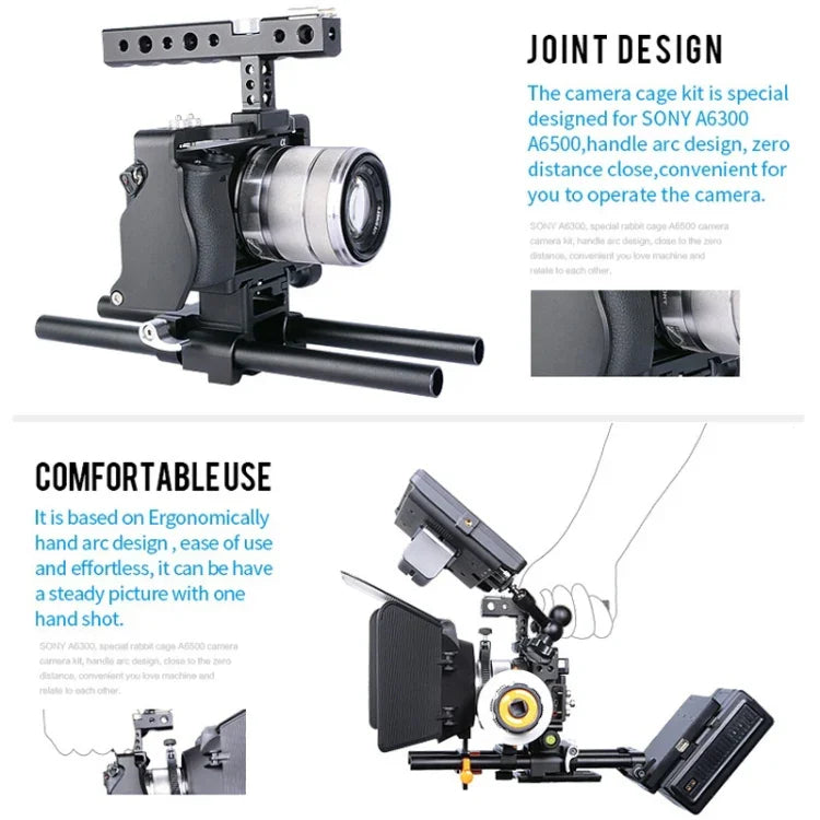 Stabilisateur vidéo YELANGU C6 pour appareils photo Sony A6000 / A6300 / A6500 / A6400