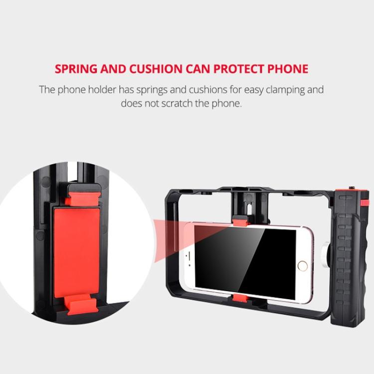 Support plastique YLG0901B pour smartphone de vlogging et diffusion en direct, stabilisateur de poignée pour tournage vidéo, compatible iPhone, Galaxy, Huawei, Xiaomi, HTC, LG, Google et autres smartphones, YLG0901B
