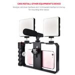 Support plastique YLG0901B pour smartphone de vlogging et diffusion en direct, stabilisateur de poignée pour tournage vidéo, compatible iPhone, Galaxy, Huawei, Xiaomi, HTC, LG, Google et autres smartphones, YLG0901B