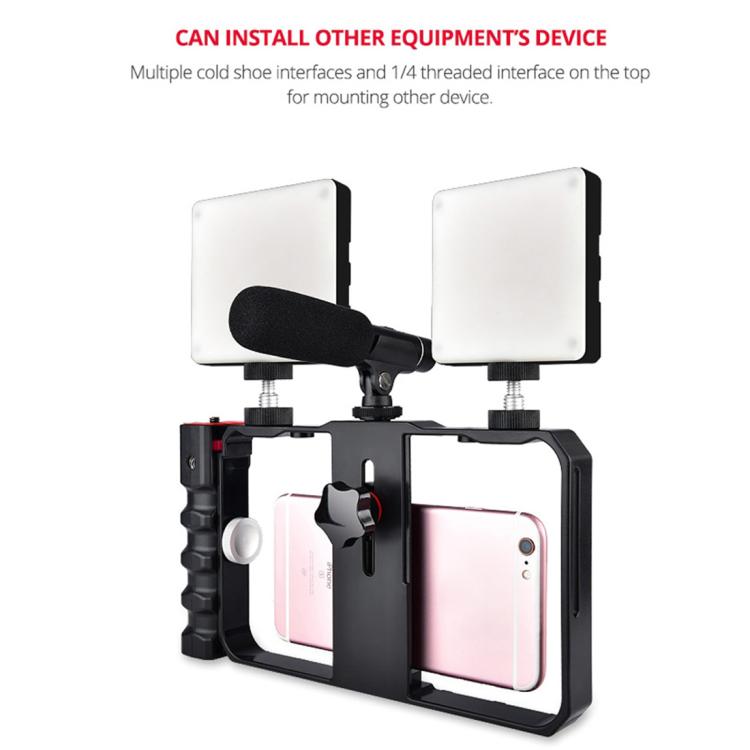 Support plastique YLG0901B pour smartphone de vlogging et diffusion en direct, stabilisateur de poignée pour tournage vidéo, compatible iPhone, Galaxy, Huawei, Xiaomi, HTC, LG, Google et autres smartphones, YLG0901B