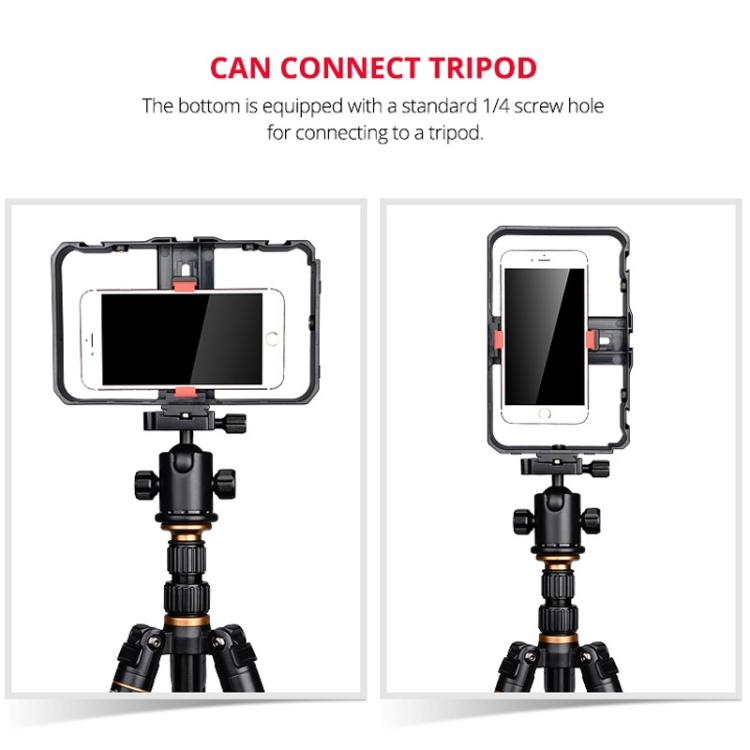Support plastique YLG0901B pour smartphone de vlogging et diffusion en direct, stabilisateur de poignée pour tournage vidéo, compatible iPhone, Galaxy, Huawei, Xiaomi, HTC, LG, Google et autres smartphones, YLG0901B