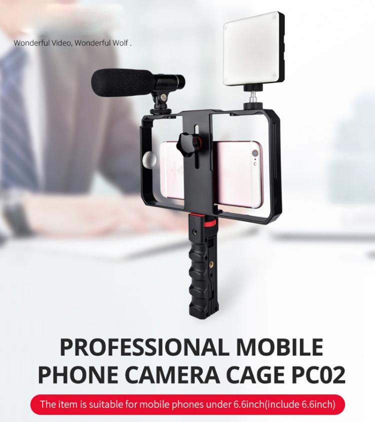 Support plastique YLG0901B pour smartphone de vlogging et diffusion en direct, stabilisateur de poignée pour tournage vidéo, compatible iPhone, Galaxy, Huawei, Xiaomi, HTC, LG, Google et autres smartphones, YLG0901B