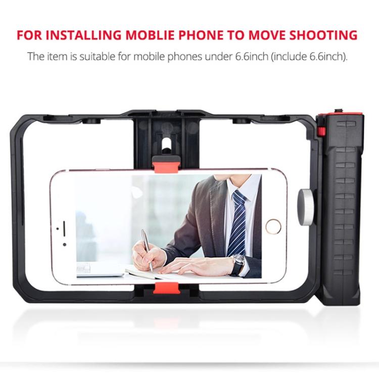 Support plastique YLG0901B pour smartphone de vlogging et diffusion en direct, stabilisateur de poignée pour tournage vidéo, compatible iPhone, Galaxy, Huawei, Xiaomi, HTC, LG, Google et autres smartphones, YLG0901B