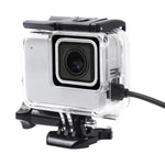Boîtier squelette blanc/argent pour GoPro HERO7, étui de protection latéral creux avec boucle, fixation de base et vis, côté creux