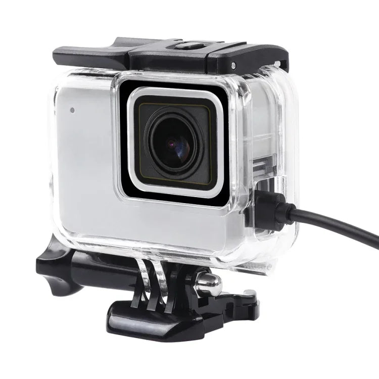 Boîtier squelette blanc/argent pour GoPro HERO7, étui de protection latéral creux avec boucle, fixation de base et vis, côté creux