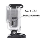 Boîtier squelette blanc/argent pour GoPro HERO7, étui de protection latéral creux avec boucle, fixation de base et vis, côté creux