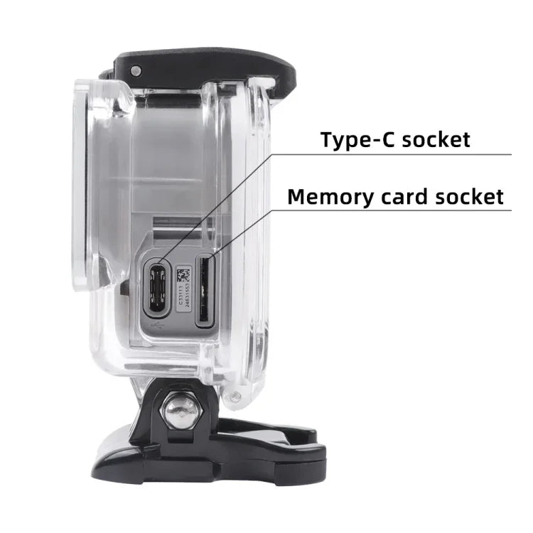 Boîtier squelette blanc/argent pour GoPro HERO7, étui de protection latéral creux avec boucle, fixation de base et vis, côté creux