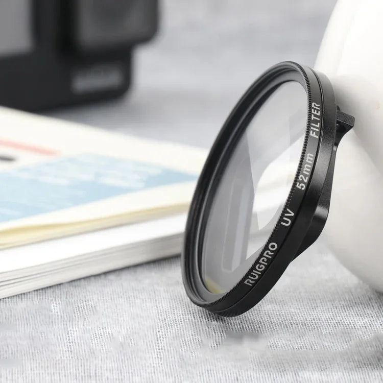 Filtre UV RUIGPRO 52 mm pour GoPro HERO 7/6/5 Professional avec bague d'adaptation et bouchon d'objectif.