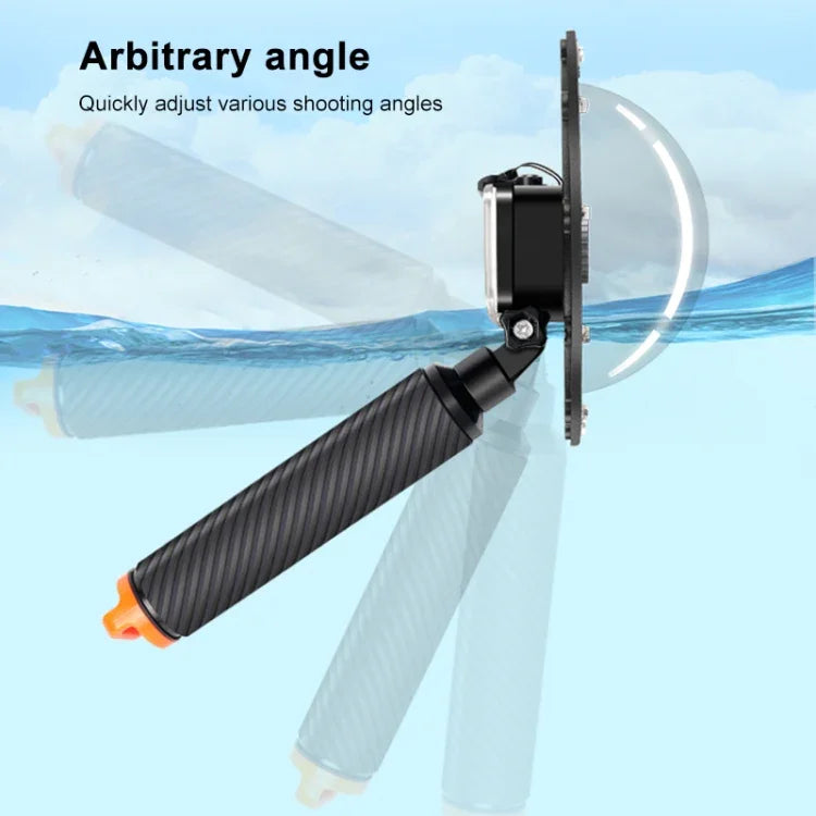 Poignée flottante RUIGPRO, dôme transparent pour objectif de caméra de plongée sous-marine DJI Osmo Action