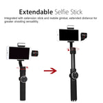 Stabilisateur cardan à main en aluminium sans balais AFI V5 lisse 3 axes avec support trépied et lumière d'appoint pour smartphones jusqu'à 6 pouces, support de suivi du visage