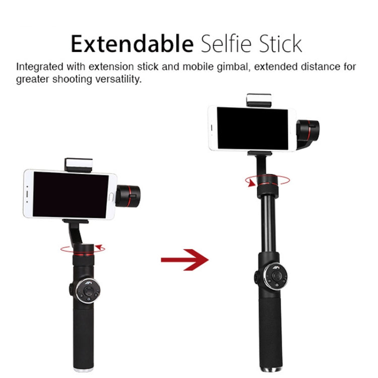 Stabilisateur cardan à main en aluminium sans balais AFI V5 lisse 3 axes avec support trépied et lumière d'appoint pour smartphones jusqu'à 6 pouces, support de suivi du visage