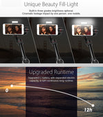Stabilisateur cardan à main en aluminium sans balais AFI V5 lisse 3 axes avec support trépied et lumière d'appoint pour smartphones jusqu'à 6 pouces, support de suivi du visage