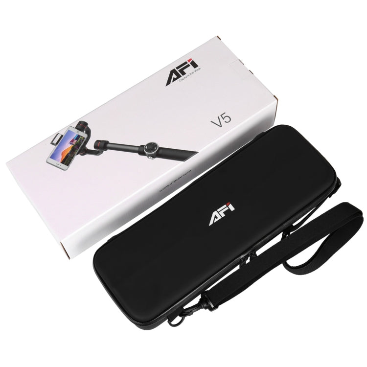 Stabilisateur cardan à main en aluminium sans balais AFI V5 lisse 3 axes avec support trépied et lumière d'appoint pour smartphones jusqu'à 6 pouces, support de suivi du visage