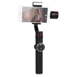 Stabilisateur cardan à main en aluminium sans balais AFI V5 lisse 3 axes avec support trépied et lumière d'appoint pour smartphones jusqu'à 6 pouces, support de suivi du visage