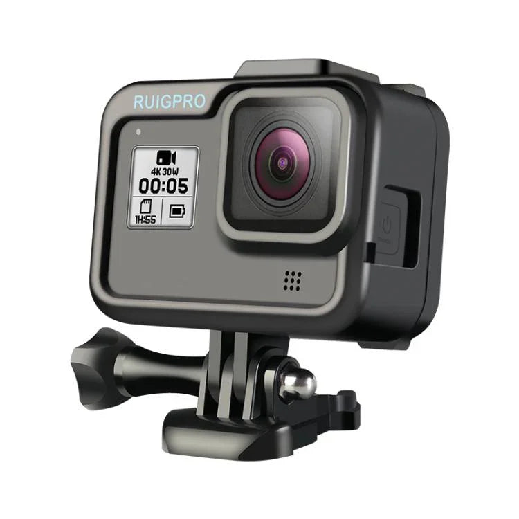 Étui de protection RUIGPRO pour GoPro HERO8 Noir avec cadre standard en PC et ABS et bordure.