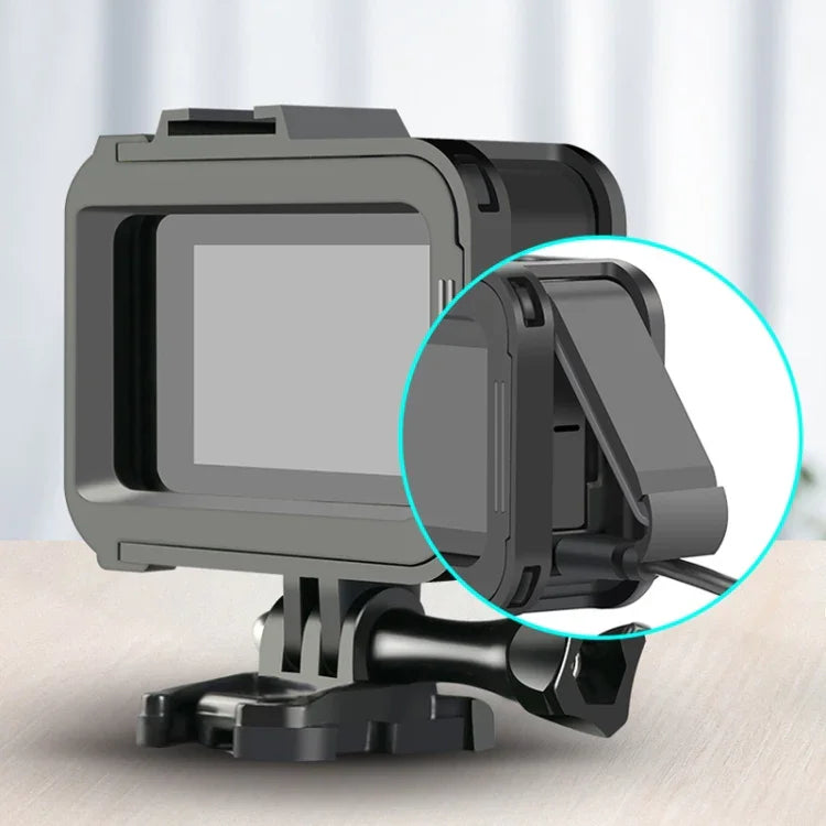 Étui de protection RUIGPRO pour GoPro HERO8 Noir avec cadre standard en PC et ABS et bordure.