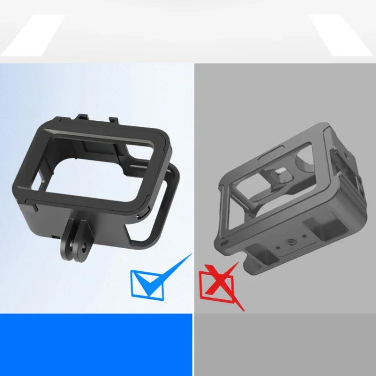 Étui de protection RUIGPRO pour GoPro HERO8 Noir avec cadre standard en PC et ABS et bordure.
