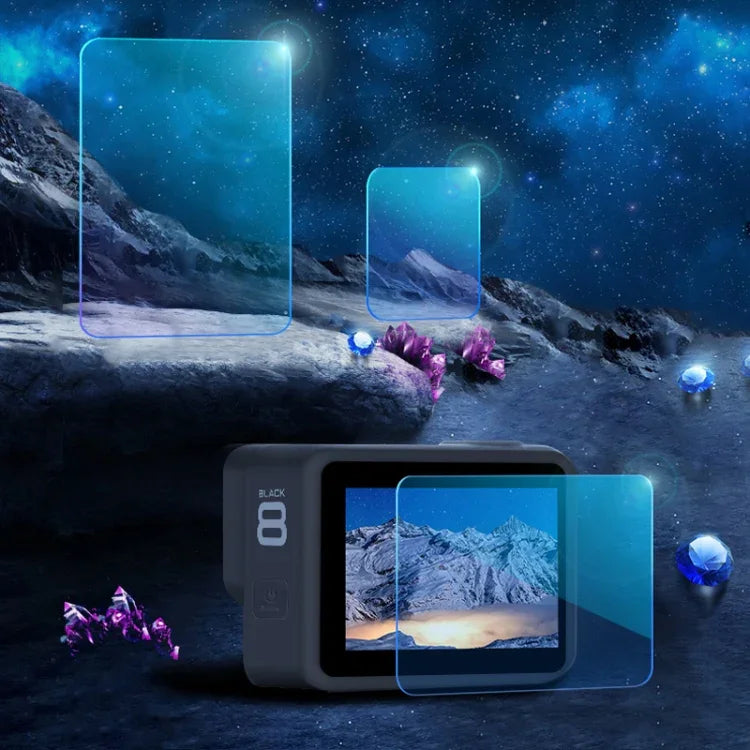 Film de protection en verre trempé pour objectif et écran LCD GoPro HERO8 Black