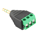 Connecteur audio stéréo 3,5 mm mâle 3 pôles à bornier 3 broches, 3,5 mm mâle (3 broches)
