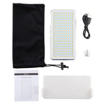 LED011S Lampe de studio photo et vidéo professionnelle de poche avec 180 LED, écran OLED et adaptateur griffe pour appareils photo reflex numériques Canon/Nikon.
