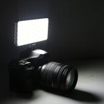 LED011S Lampe de studio photo et vidéo professionnelle de poche avec 180 LED, écran OLED et adaptateur griffe pour appareils photo reflex numériques Canon/Nikon.