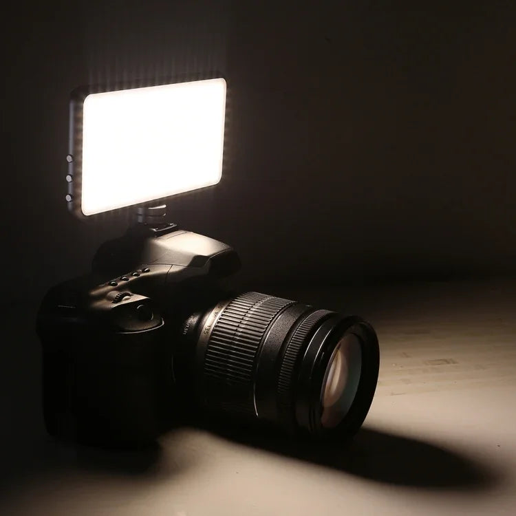 LED011S Lampe de studio photo et vidéo professionnelle de poche avec 180 LED, écran OLED et adaptateur griffe pour appareils photo reflex numériques Canon/Nikon.