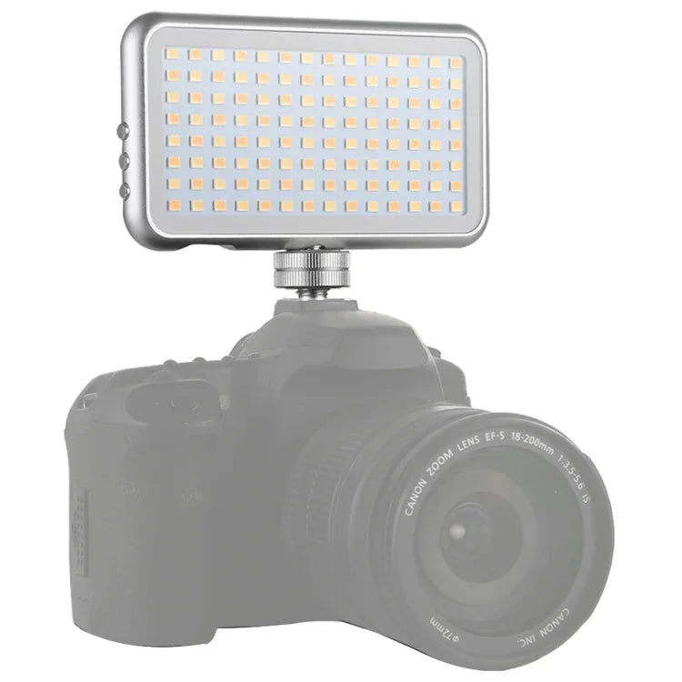 Éclairage de studio professionnel LED-013 Pocket (112 LED) pour vlogging, photographie et vidéo, avec écran OLED et adaptateur griffe pour appareils photo reflex numériques Canon/Nikon.