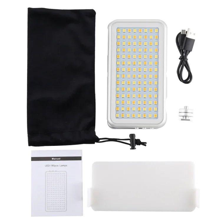 Éclairage de studio professionnel LED-013 Pocket (112 LED) pour vlogging, photographie et vidéo, avec écran OLED et adaptateur griffe pour appareils photo reflex numériques Canon/Nikon.