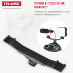 Adaptateur de fixation double griffe porte-accessoires YELANGU YLG0702A, support d'extension en alliage d'aluminium, support double griffe porte-accessoires.