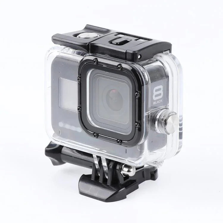 Boîtier de protection étanche 45 m avec boucle et vis de fixation de base pour GoPro HERO8 Black