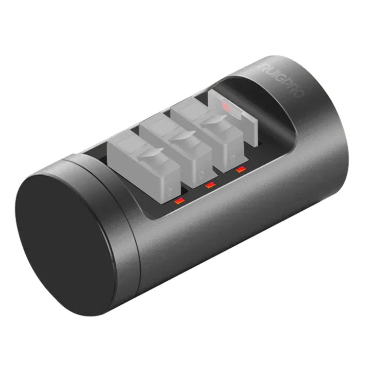 Chargeur de batterie sans fil RUIGPRO à 3 canaux pour GoPro HERO8 Black/7/6/5, boîtier de batterie avec indicateur LED.