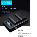 Chargeur de batterie et écran LCD numérique pour appareils photo reflex numériques Canon série LP-E6