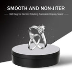 Plateau tournant intelligent de 13,8 cm avec chargement USB et rotation à 360°, support idéal pour la prise de photos et de vidéos, supporte jusqu'à 3 kg.