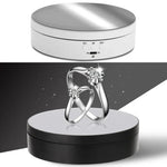 Plateau tournant intelligent de 13,8 cm avec miroir, chargement USB et rotation à 360°, support idéal pour la prise de photos et de vidéos, supporte jusqu'à 3 kg, miroir de 13,8 cm / Alimentation USB (W)