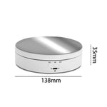 Plateau tournant intelligent de 13,8 cm avec miroir, chargement USB et rotation à 360°, support idéal pour la prise de photos et de vidéos, supporte jusqu'à 3 kg, miroir de 13,8 cm / Alimentation USB (W)